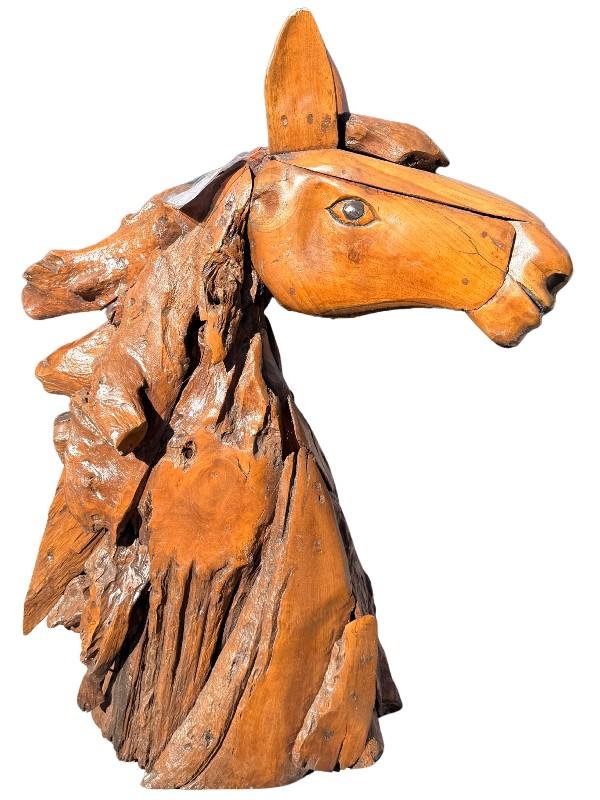 Driftwood Horse Head Statue, Large