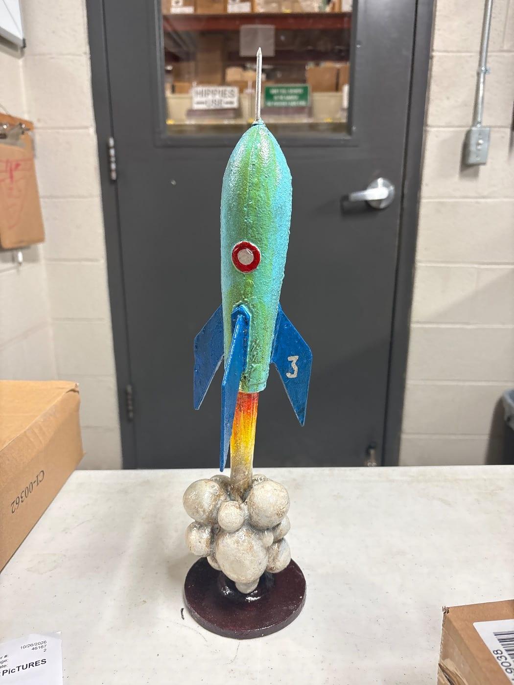Rocket With Base, No. 3, Blue