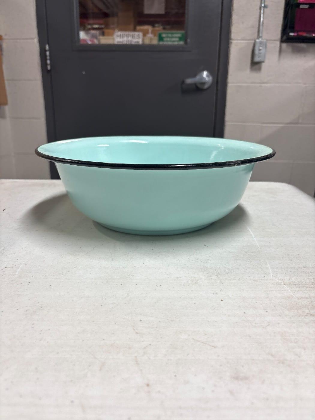 Enamel Serving Bowl, Light Blue